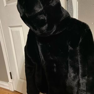 Fur black winter  coat